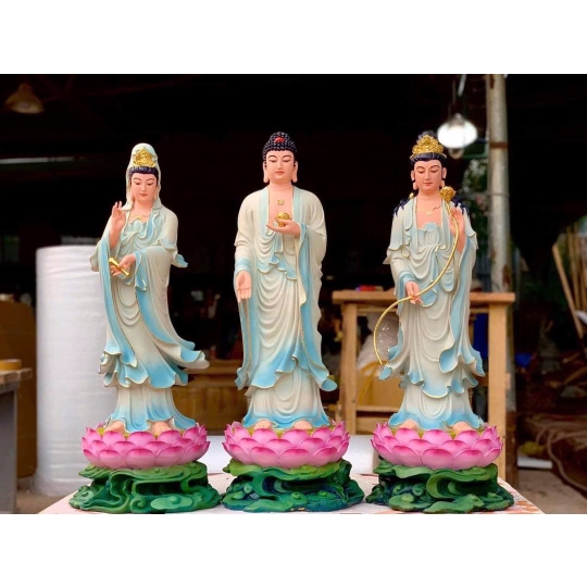 Tượng Tây Phương Tam Thánh vẽ màu